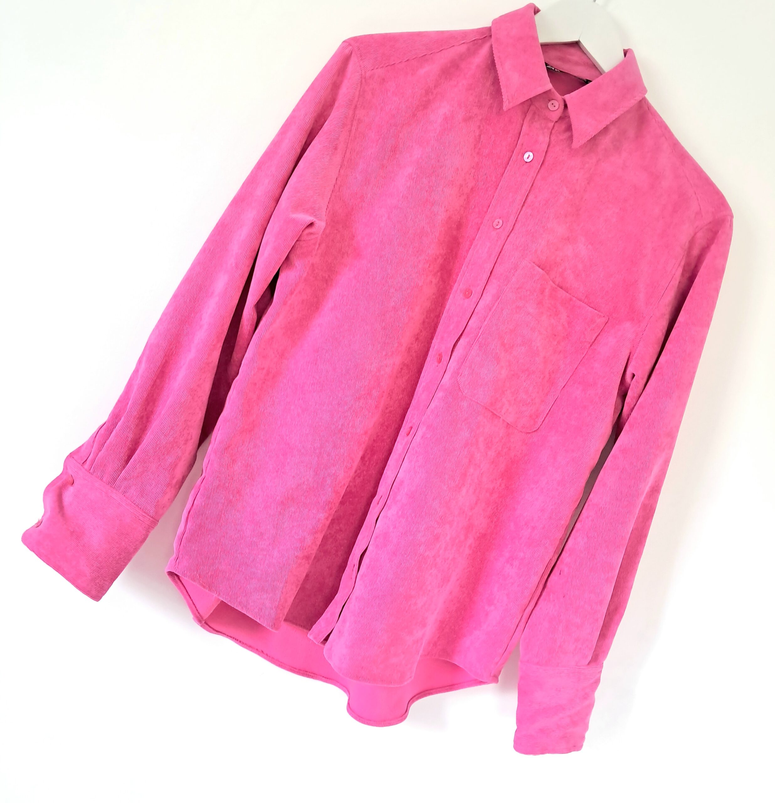 Chemise velours rose oversize