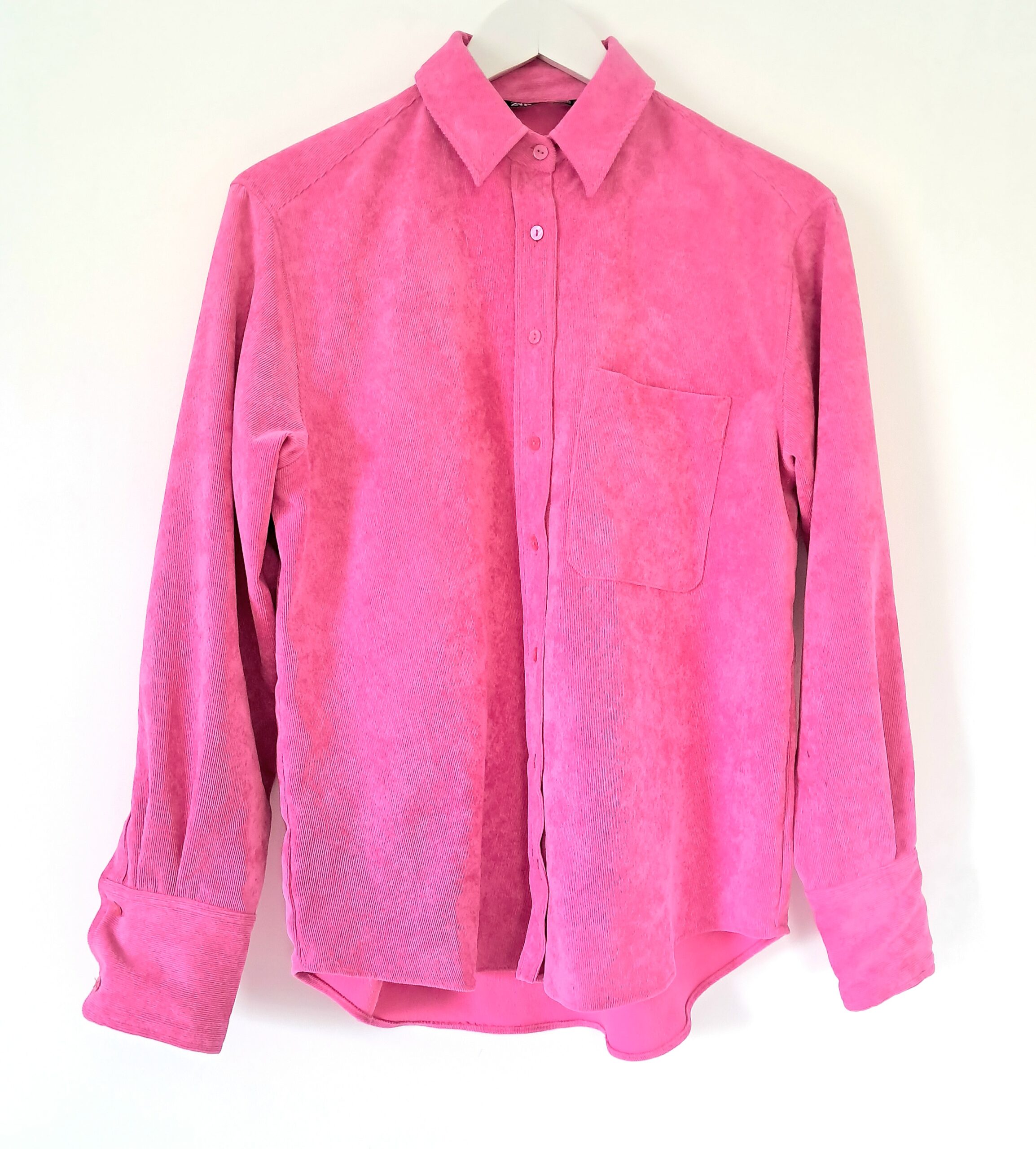 Chemise velours rose oversize - Image 2