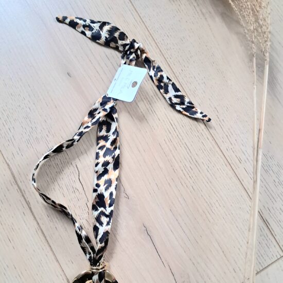 Collier tissu léopard